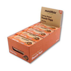 A Box Of Premium Creamy Peanut MunchPops By Munchbox UAE.