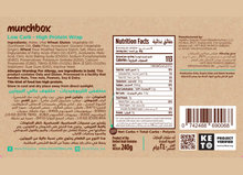 Load image into Gallery viewer, Nutritional facts for keto sandwich wraps by Munchbox UAE.
