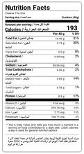 Load image into Gallery viewer, Nutritional Facts For A Box Of 8 Premium Keto Cheese Crackers By Munchbox UAE
