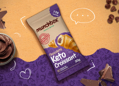 Premium chocolate Keto croissant by Munchbox UAE.