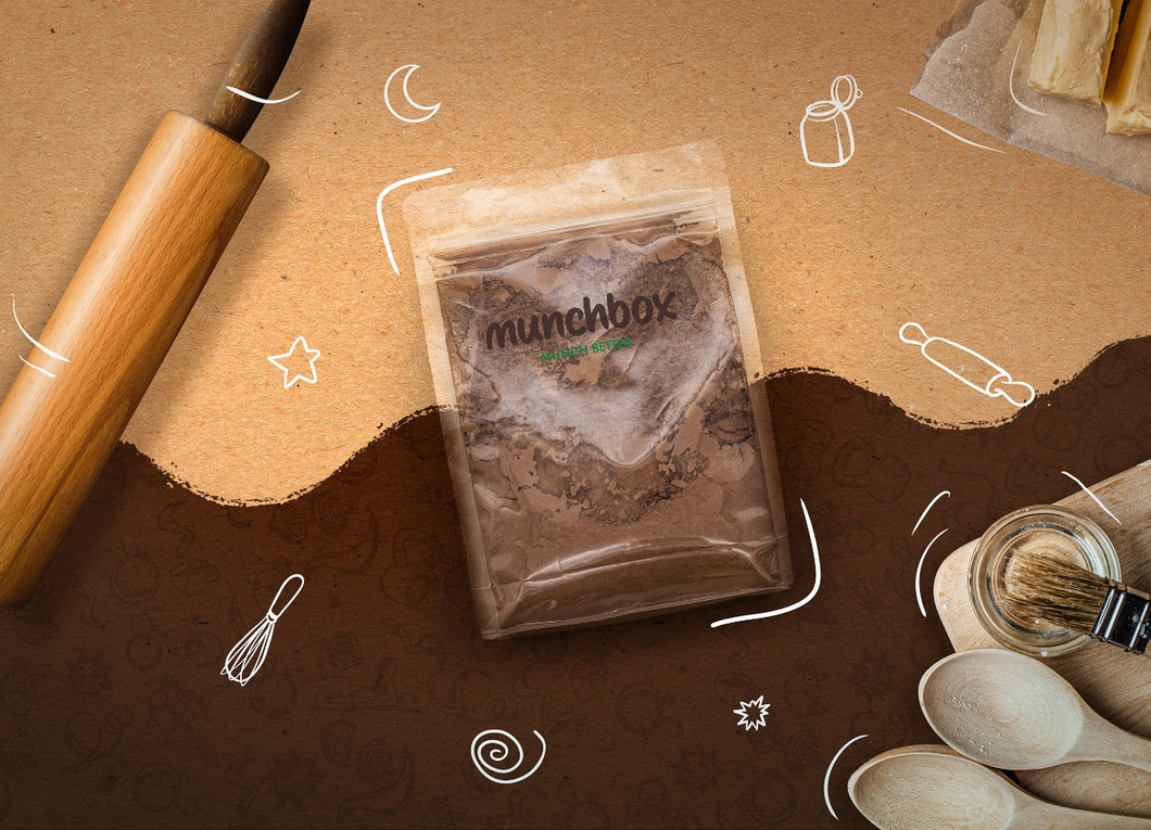 A bag of 400g premium cocoa powder by Munchbox UAE