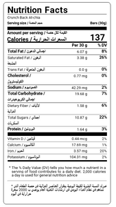 Nutritional Facts For Premium Chocolate Chia Rice Crispies By Munchbox UAE