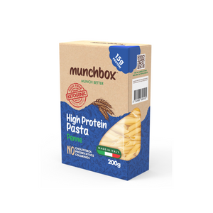 Premium high protein low carb penne pasta by Munchbox UAE
