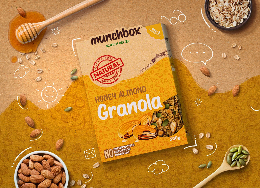 Premium Honey Almond Granola By Munchbox UAE