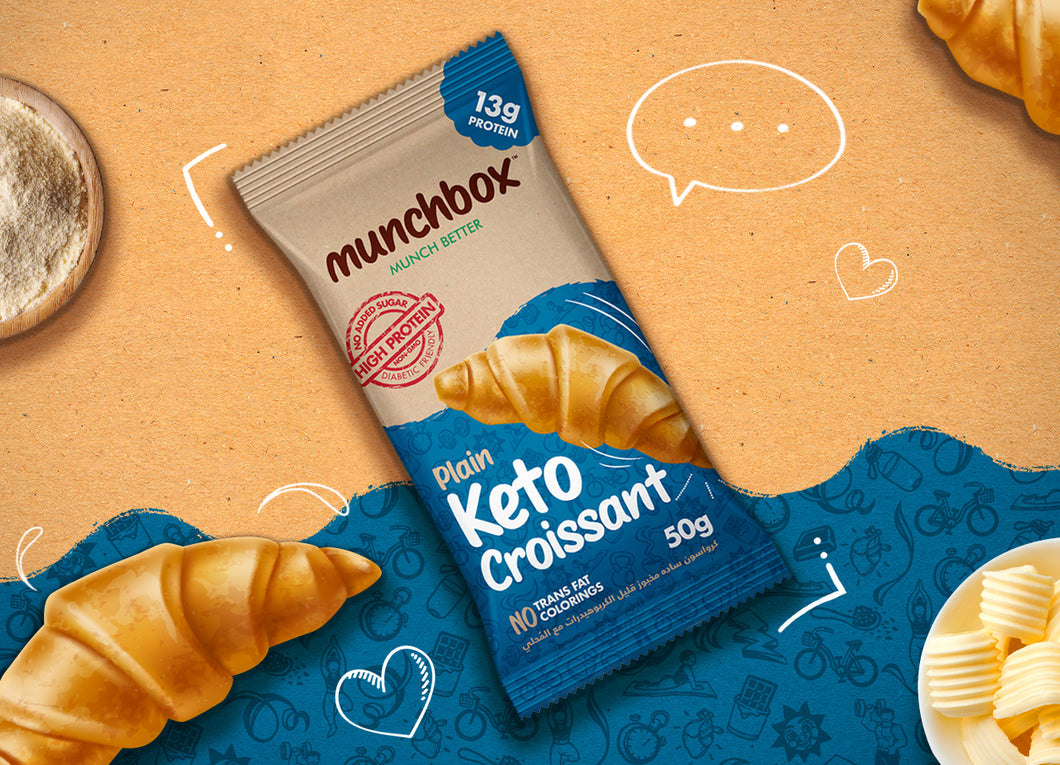 Premium plain keto croissant by Munchbox UAE.