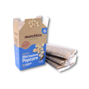 Premium salted microwave popcorn by Munchbox UAE.