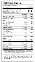 Load image into Gallery viewer, Nutritional Facts For A Box Of 8 Pack Of Coconut Date Balls By Munchbox UAE
