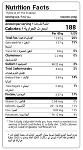 nutritional facts for a box of 8 premium multiseed bites by Munchbox UAE