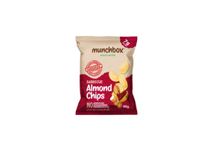 Premium bbq almond oven baked chips by Munchbox UAE.