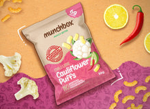 Load image into Gallery viewer, premium chili lime oven baked cauliflower puffs by Munchbox UAE.
