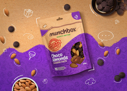 Premium Pack Of 150g Choco Almond Sharing Pack By Munchbox UAE