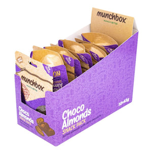 A Box Of 10 Premium Pack Of 45g Choco Almonds By Munchbox UAE