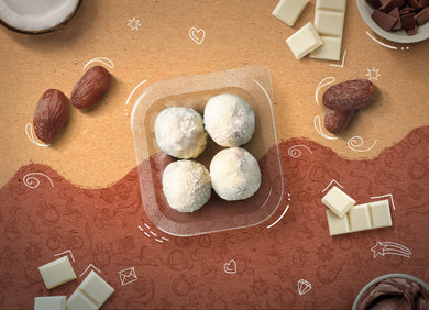 A Box Of  8 Coconut Dates Bites By Munchbox UAE