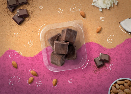 A Box Of 8 Almond Chocolate Bites By Munchbox UAE