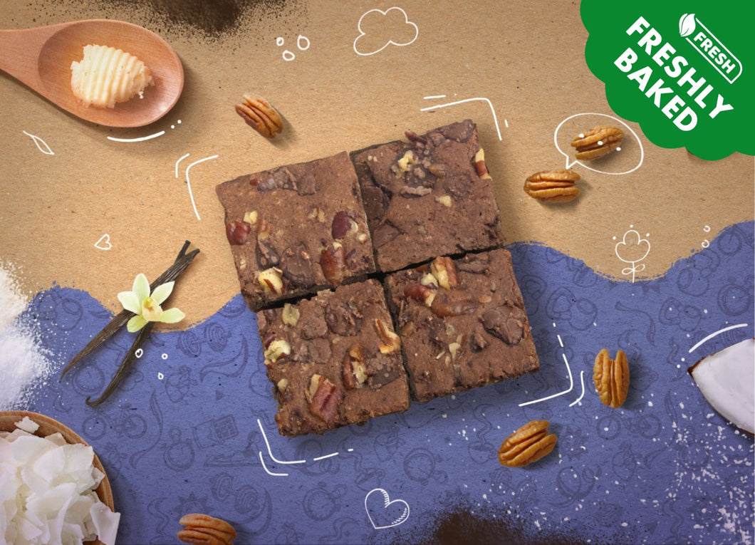 Freshly Baked Double Choco Pecan Brownies By Munchbox UAE
