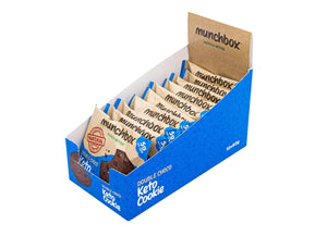 Box of premium double choc keto cookie by Munchbox UAE