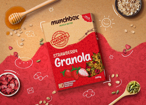 Premium Granola Strawberry By Munchbox UAE