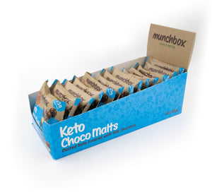 Premium Keto Choco Malts by Munchbox UAE.