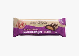 Premium Keto Chocolate Vanilla Bar By Munchbox UAE