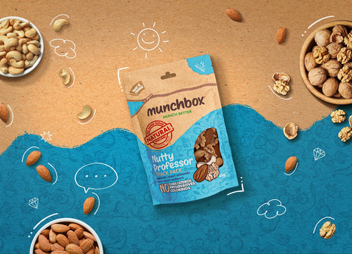 Premium Pack Of 45g Roasted Nuts By Munchbox UAE.