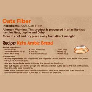 Ingredients and Recipe for premium oats fiber by Munchbox UAE