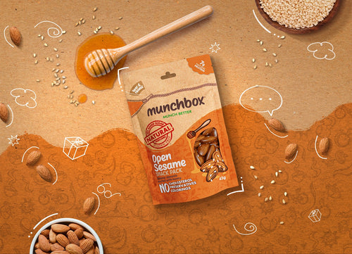 Premium Pack Of 45g Sesame Almonds By Munchbox UAE