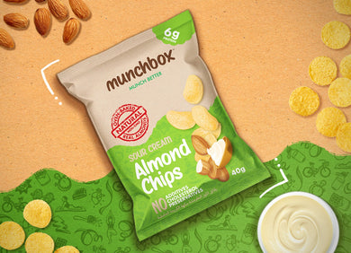 Premium sourcream almond chips by Munchbox UAE