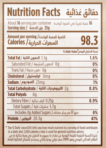 Nutritional facts for a bag of premium vital wheat gluten by Munchbox UAE